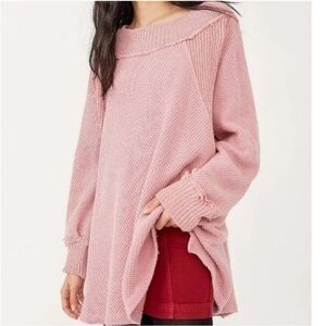 We The Free- Free People She's A Keeper Sweater- Pink- Size Medium